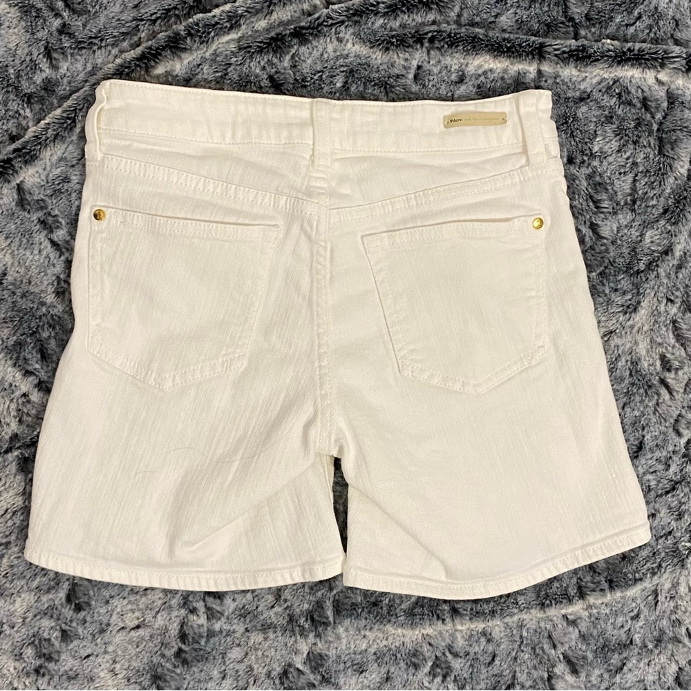 Pilcro and the Letterpress Script Jean Shorts Women’s Size 26 White Denim - Picture 2 of 10